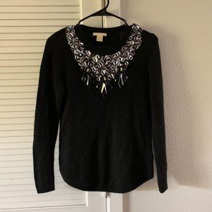 HM Women Wool Knit Sweater, Black, Size XS